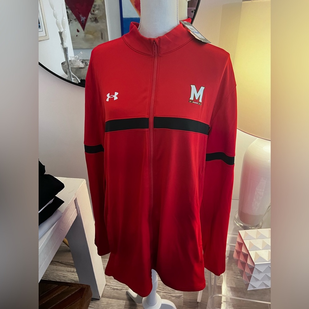 Maryland terps Under Armour M’sTeam Knit warm up Zip Pin Stripe Bowl official